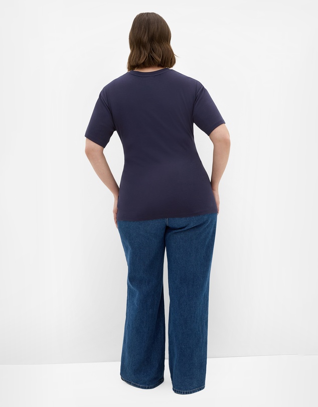 City Chic - Plus size Gina Waist Detail Top - navy