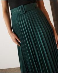 Atmos&Here - Hailey Pleated Belt Midi Skirt