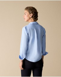 Trenery - Linen Classic Shirt in Periwinkle Blue