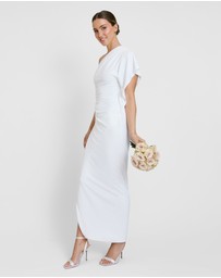 Six Stories - Asymmetric Drape Stretch Occasion Dress