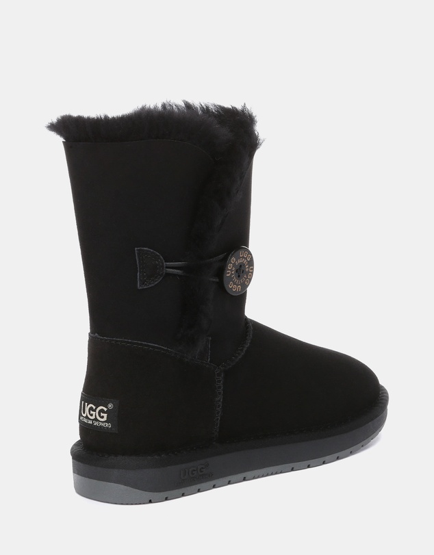 EVERAU - Australian Shepherd Ugg Short Button Sheepskin Upper UGG Boots