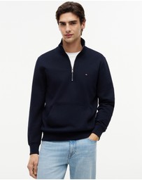 Tommy Hilfiger - Flag Embroidery Terry Quarter-Zip Jumper