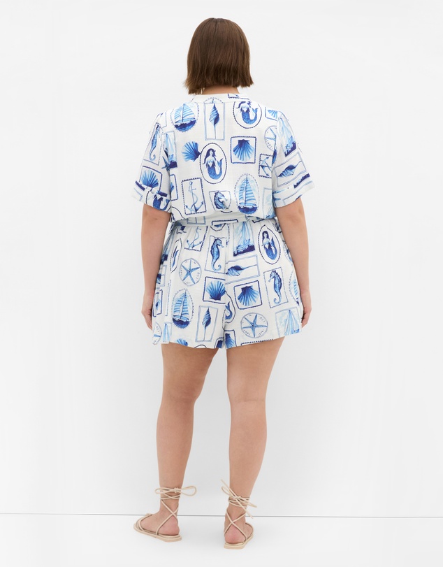 City Chic - Elise Amalfi Print Playsuit