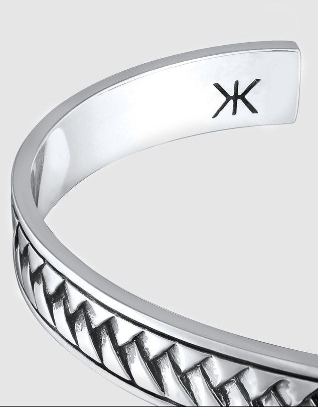 Kuzzoi - ICONIC EXCLUSIVE - Braided Cuff Bracelet in Oxidised 925 Sterling Silver