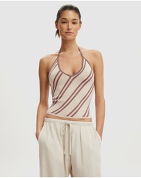 Cotton On - Contrast Bind Halter Knit Top