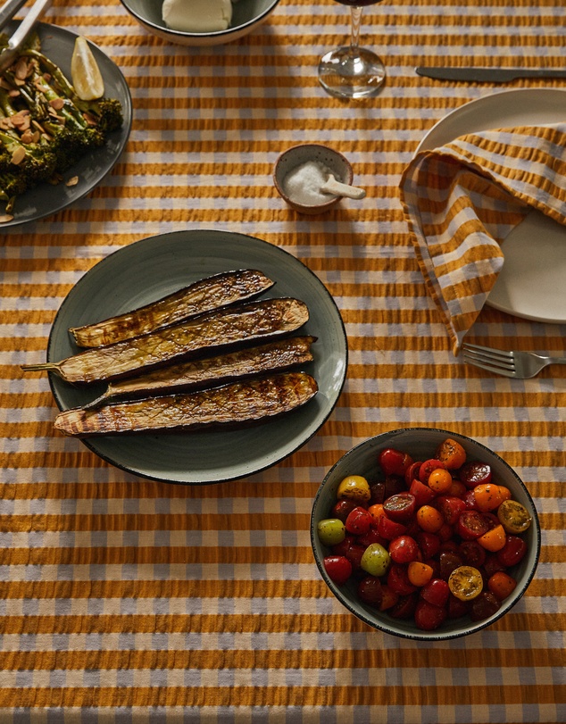 Mosey Me - Mango Seersucker Square Tablecloth