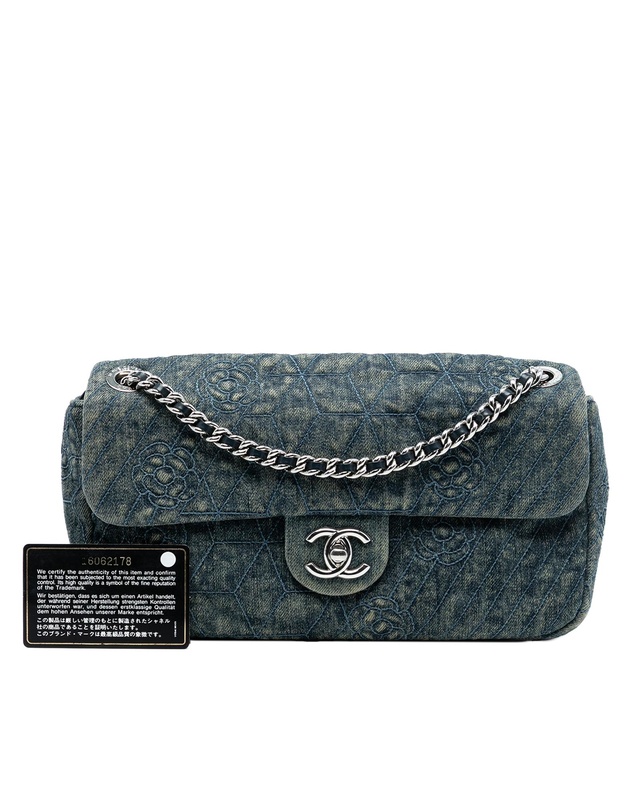 Pre-Loved by Azura Reborn - Pre-Loved Medium Embroidered Denim Camellia Flap