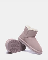 EVERAU - Australian Shepherd Ugg Nolan Kids Mini Button Cow Suede Upper UGG Boots