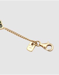 Kuzzoi - ICONIC EXCLUSIVE - Bracelet Male Cloverleaf Enamel Green 925 Sterling Silver Gold Plated