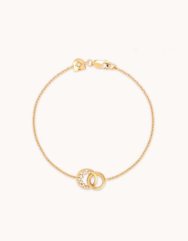 Astrid & Miyu - Spiral Crystal Pendant 18ct Gold Plated Bracelet
