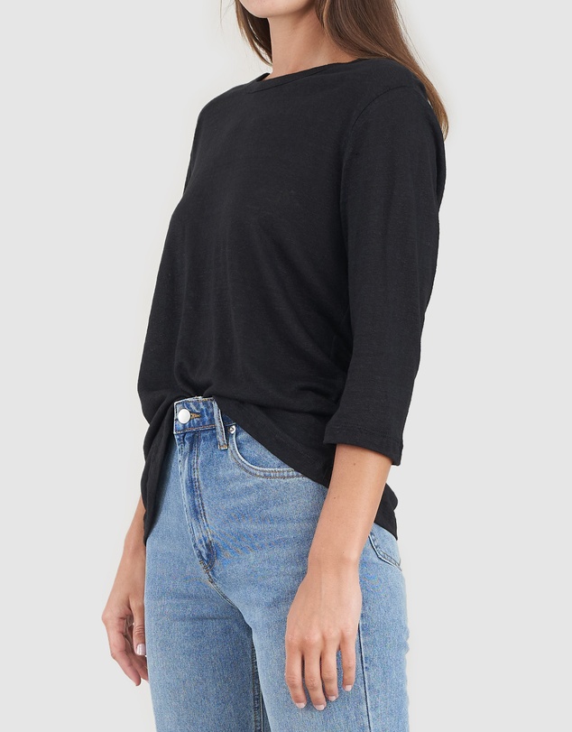 Amelius - Bronte Linen Three Quarter Jersey Top
