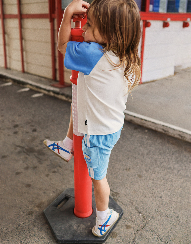 Rock Your Kid - Leo Raglan Tee in Coastal Blue