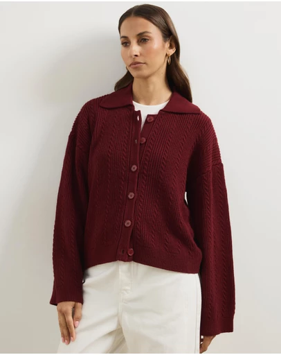 Atmos&Here - Nia Textured Knit Cardigan