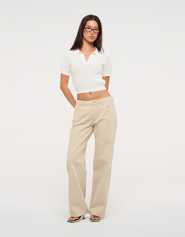 Abrand - Breeze Polo Knit Top