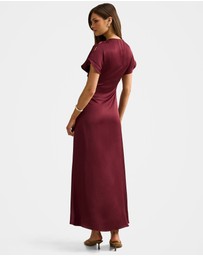 Forever New - Genevieve Satin Drape Maxi Dress