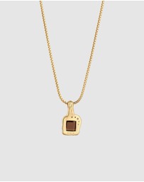 Haze & Glory - Textured Gold Smoky Quartz Necklace in 925 Silver