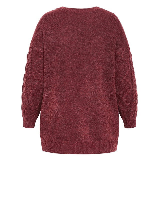 City Chic - Plus size Jojo Jumper - wine