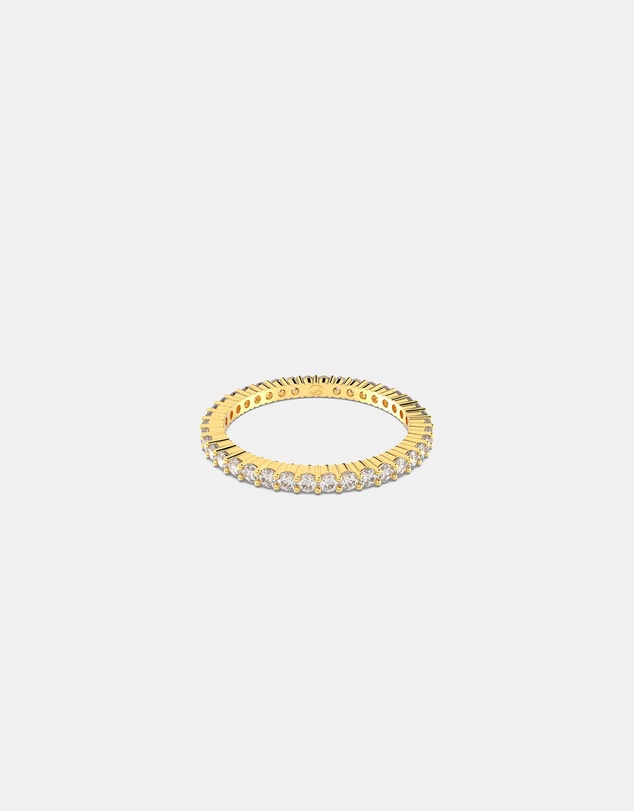 Swarovski - Matrix Vittore ring, Round cut, White, 18K gold finish