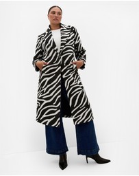 City Chic - Charlotte Zebra Print Melton Coat