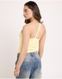 Subtitled - Kenzie One Shoulder Rib Tank
