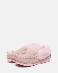 EVERAU - Australian Shepherd Ugg Popo Moccasins Cow Suede Upper Moccasins