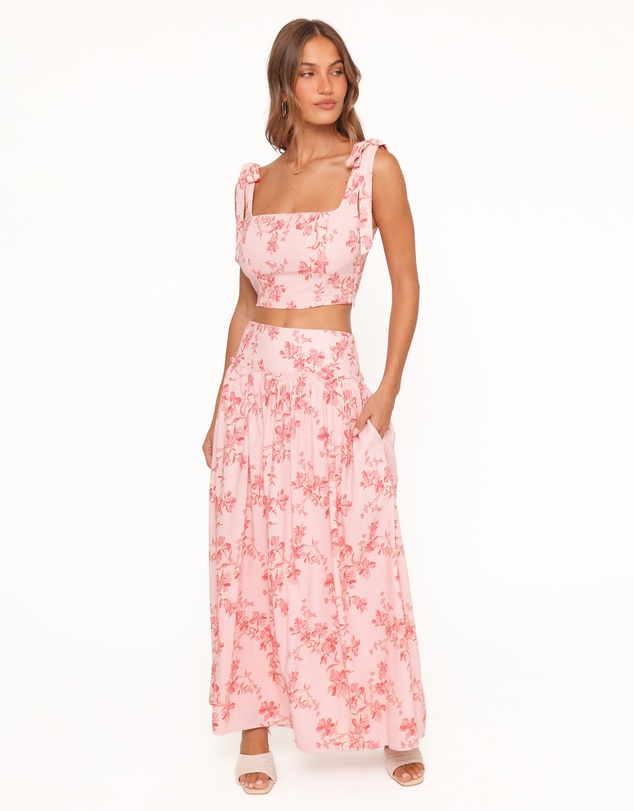 Petal & Pup - Tyler Tie Shoulder Top - Rose Pink Floral