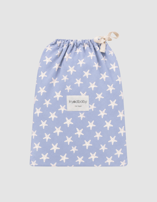 Kynd Baby - Fitted Cot Sheet in Star Fish Blue