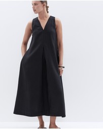 UNISON - Linen V Neck Maxi Dress