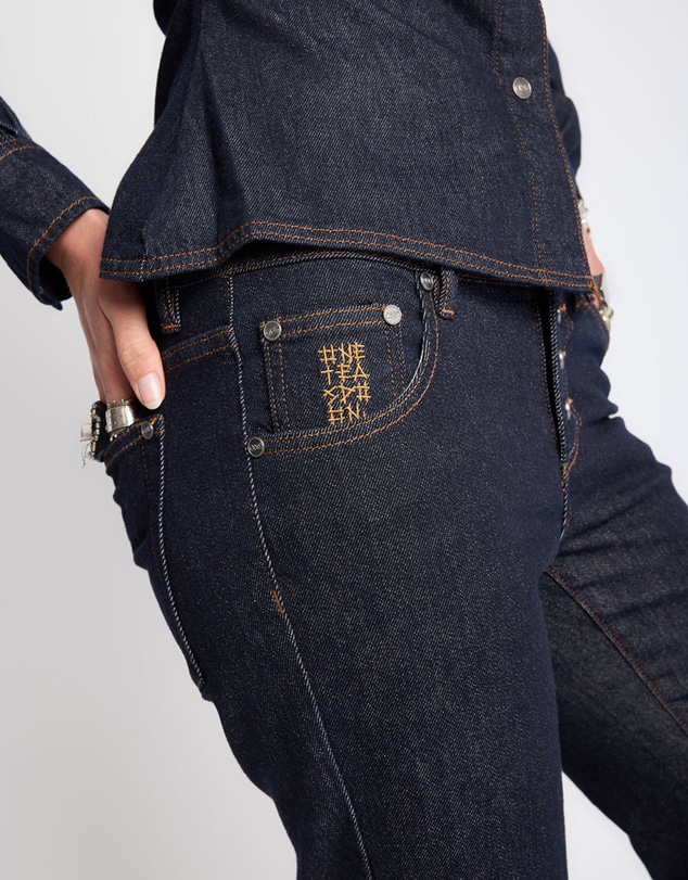 ONE TEASPOON - Alice Low Waist Bootcut Denim Jeans - Raw Indigo