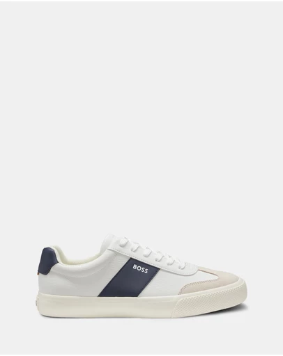 BOSS - Aiden Grained Faux Leather Trainers - Men's