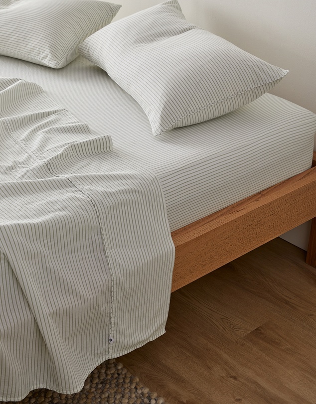 Sheet Society - Leo Washed Cotton Stripe Full Sheet Set