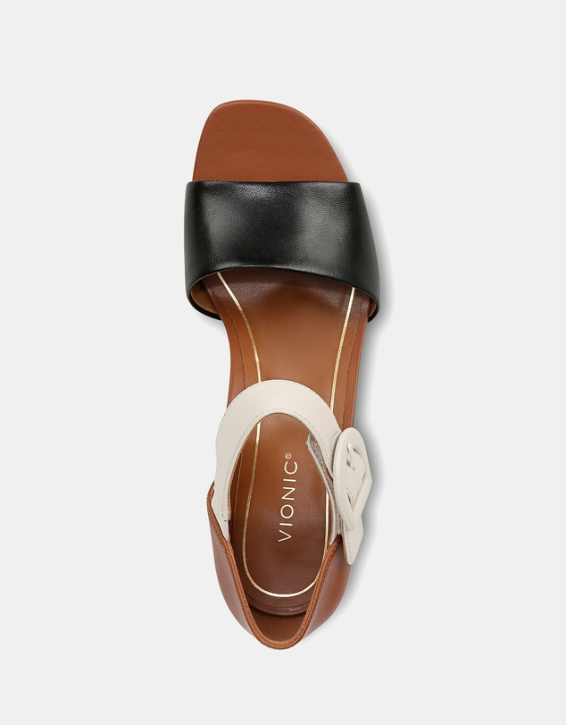 Vionic - Chardonnay Heeled Sandal - Tan/Black/Cream