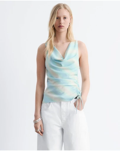 & Other Stories - Cowl-Neck Drawstring Top