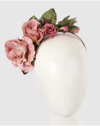 Max Alexander - Pink Vintage Flowers Fascinator Headband