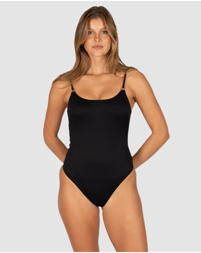 Baku Swimwear - Rococco Minimalist High Leg One Piece Swimsuit