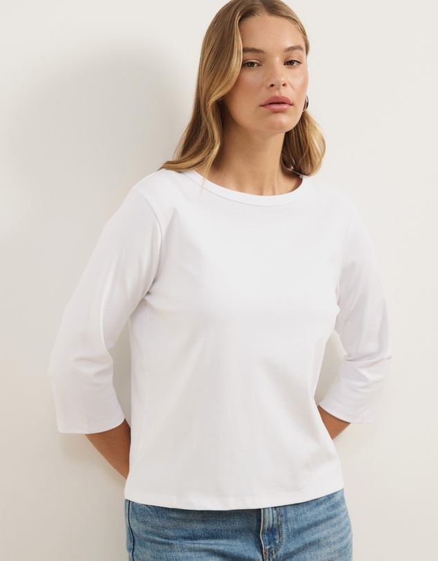 Atmos&Here - Cotton 3/4 Sleeve T-Shirt