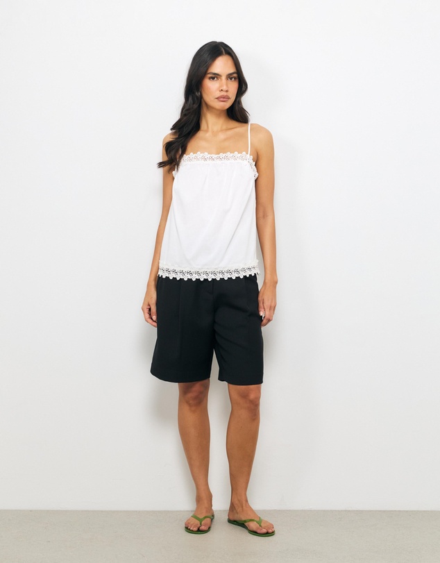 AERE - Cleo Lace Trim Cotton Cami