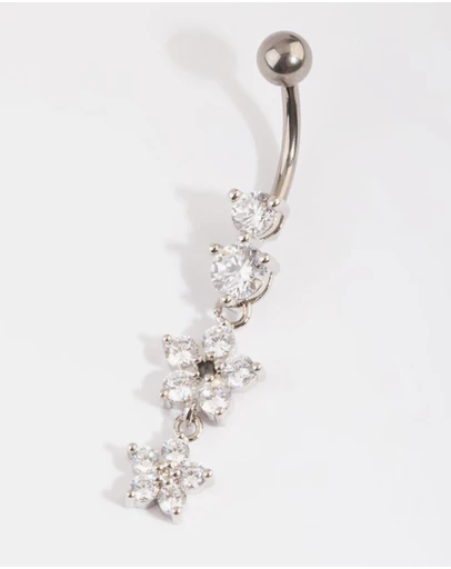 Lovisa - Titanium Floral Belly Bar