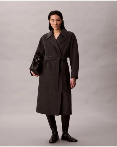 Calvin Klein - Wool Blend Wrap Coat