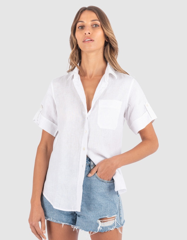 CAMIXA - FEBE Short Sleeve Linen shirt