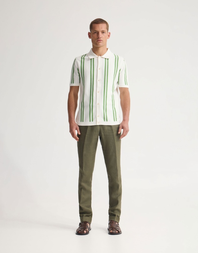 Oxford - Bryon Herringbone Pant Side Tab/Cuf