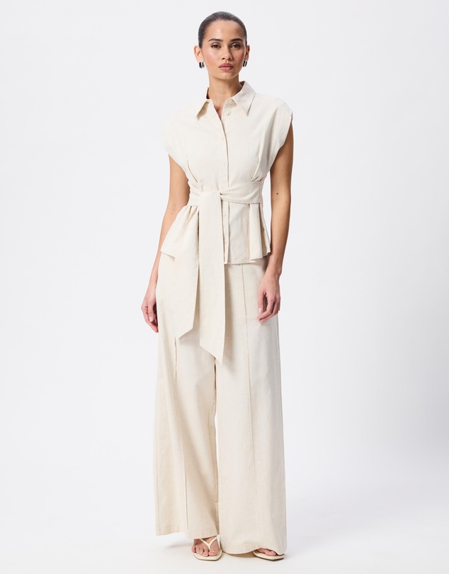 Tussah - Joanna Linen Blend Tie Front Shirt