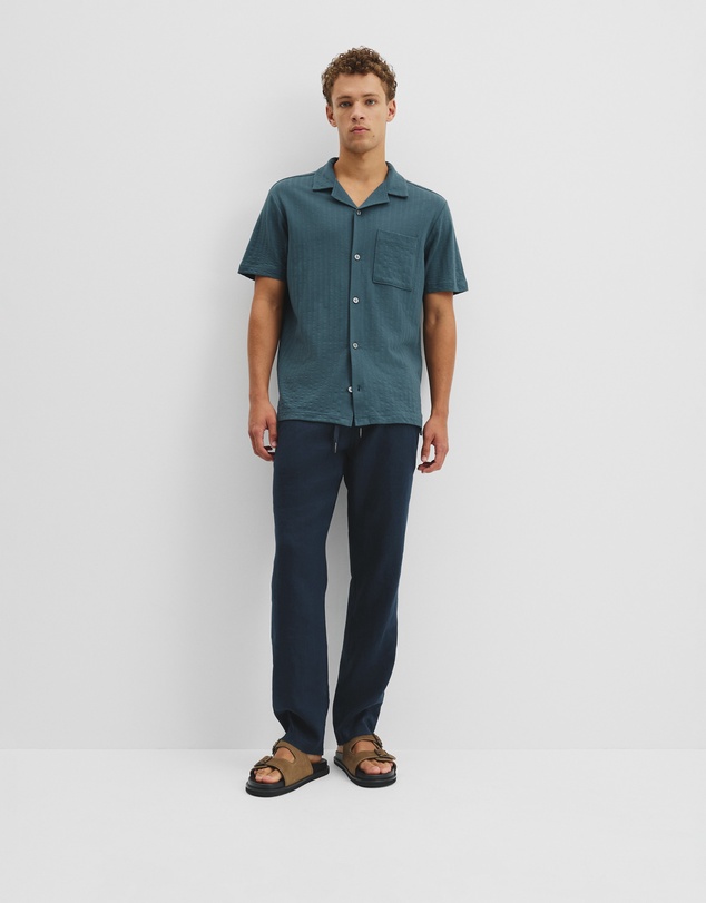 Country Road - Short Sleeve Seersucker Cuban Shirt