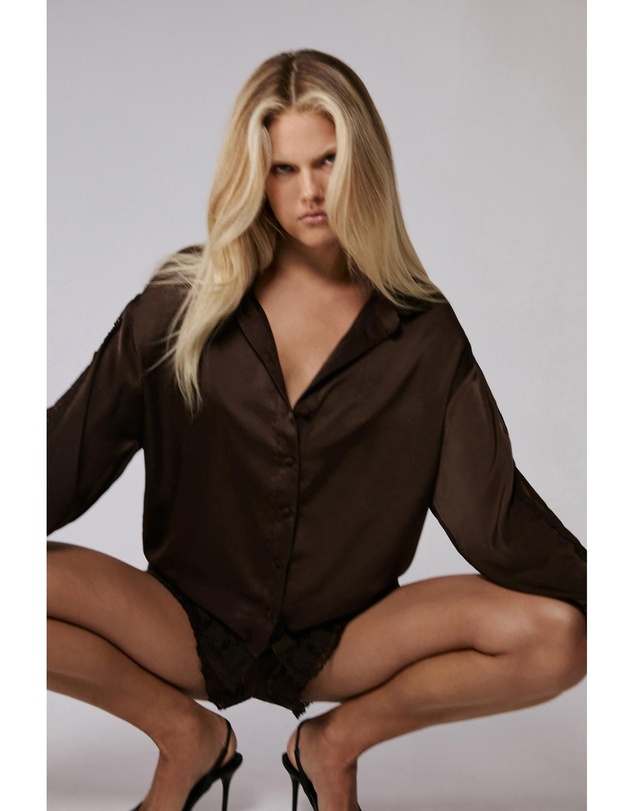 Bardot - Bonita Satin Lace Shirt