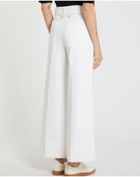 Marella - White Belted Trousers