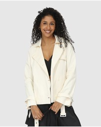 Belle & Bloom - Cool Nights Cropped Trench Coat