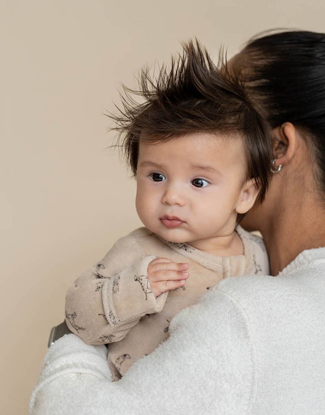 Bebe by Minihaha - Otto Velour Zip Onesie - Babies
