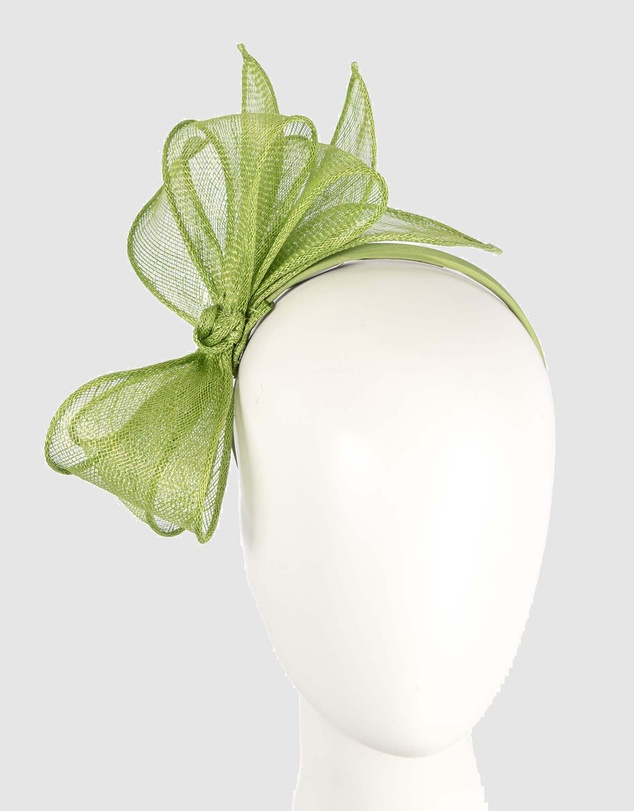 Max Alexander - Green Sinamay Bow Fascinator