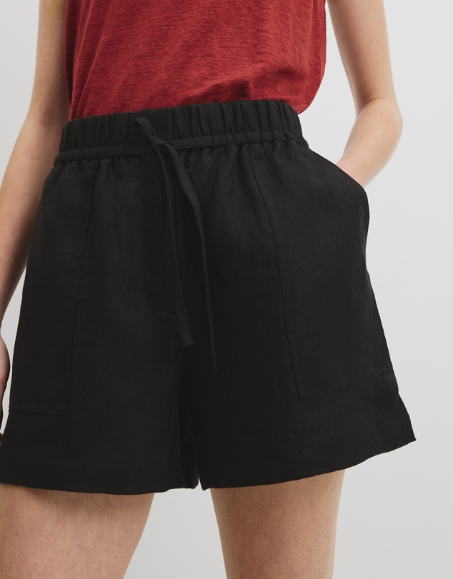 Country Road - Organically Grown Linen Tie Detail Short