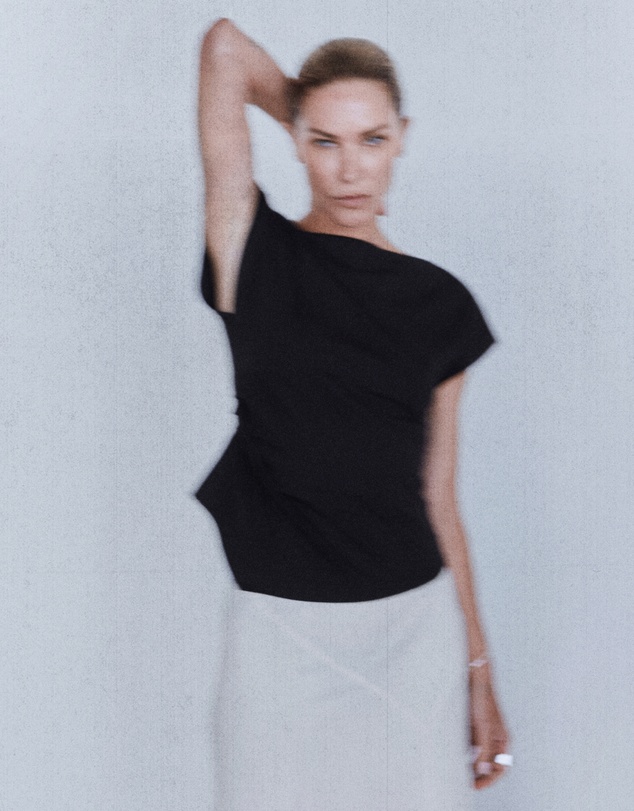 M.N.G - Cotton T-Shirt with Asymmetrical Hem
